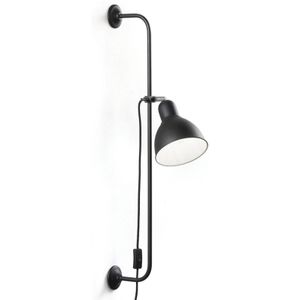 Ideallux Wandlamp Shower, zwart, Woon-/ Eetkamer, metaal, Modern, wandlamp