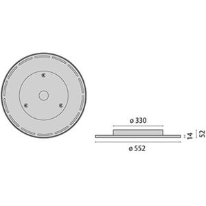 Performance in Lighting LED plafondlamp FL555AB Ø55cm DALI 6500lm 4000K