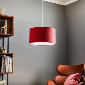 Duolla Hanglamp Bristol, weefpatroon, rood