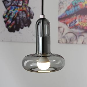 Eco-Light Hanglamp Perseus, rookgrijs, Ø 15 cm, glas, dimbaar