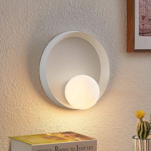 Lucande Andelina wandlamp, rond, wit