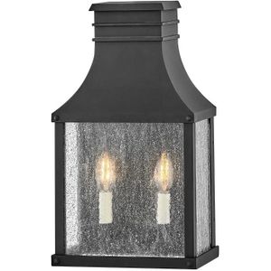 Hinkley LED Wand Buitenlamp Beacon Hill | 2X E14 Max 40W | IP44 | Dimbaar | Museum Black
