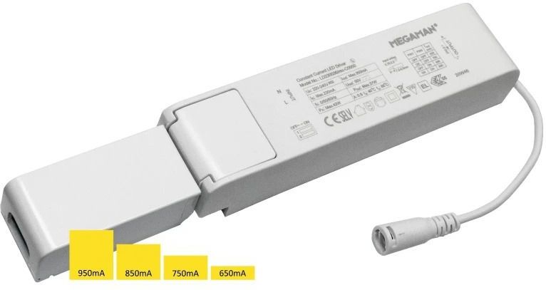 Megaman LED Driver | 650mA/950mA 25W/37W 30V/39V | IP20 | MM10964