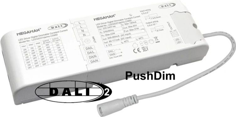 Megaman LED Driver | 500mA/950mA 37W 30V/39V | DALI Dimbaar IP20 | MM10941