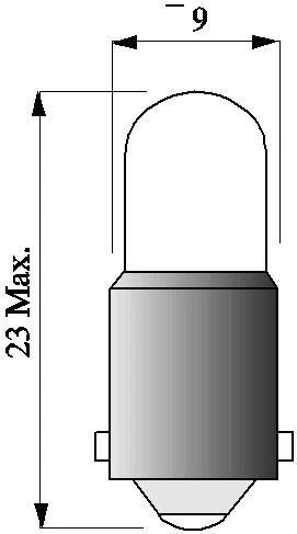 Schiefer BA9s Gloeilamp | 2W 24V 83mA 2500K | 9x23mm | 10 stuks