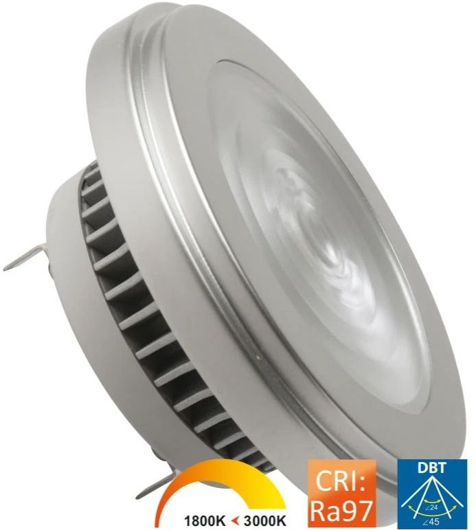 10x Megaman G53 AR111 LED Spot | 12W 1800K/3000K 34V | 918/930 24°/45° Ø111mm Dimbaar | MM10018