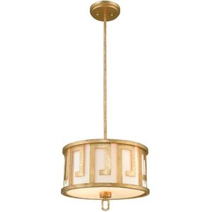 Gilded Nola LED Pendelarmatuur Lemuria | 2X E27 Max 60W | Dimbaar | Distressed Gold, Ivory Shade