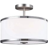 Feiss LED Pendelarmatuur Prospect Park | 2X E27 Max 60W | Dimbaar | Satin Nickel with Chrome