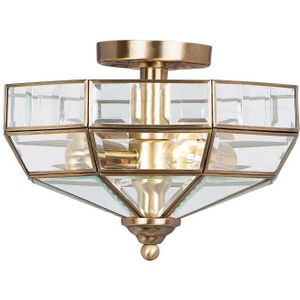 Elstead Lighting LED Plafondlamp Old Park | 2X E27 Max 60W | Dimbaar | Antique Brass