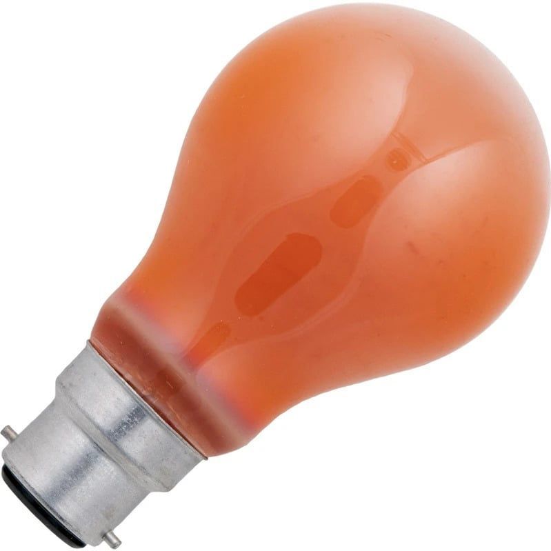 Schiefer - Ba22d Gloeilamp - Peervormig - Oranje - 60W - Dimbaar