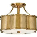 Hinkley LED Plafondlamp Chance | 2X E27 Max 60W | Dimbaar | Heritage Brass