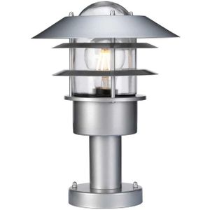 Elstead Lighting Mini LED Tuin Pilaar Helsingor | 1X E27 Max 60W | IP44 (Outdoor) | Silver