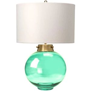 Elstead Lighting LED Tafellamp Kara | 1X E27 Max 60W | Aged Brass - Dark Green Glass