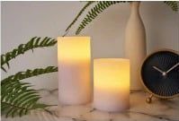 2 x LED Waxinelichthouders Cosy Lilac Flieder warmwit voor 3 x AAA batterij met schakelaar