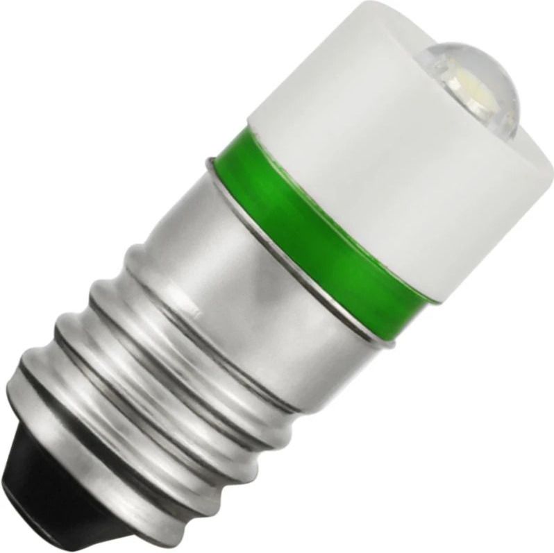 Schiefer E10 LED Lamp | 0.65W 130V 5mA Groen | 10x23.5mm | 10 stuks