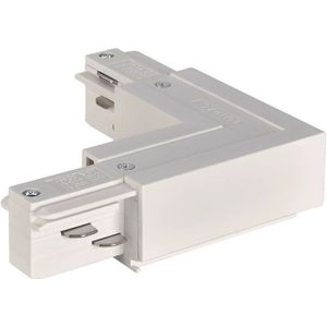 SLV Onderdeel | EUTRAC L-verbinder met voedingsmogelijkheid, aarde binnen, verkeerswit | EUTRAC SYSTEM