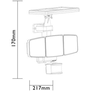 <p>Op zoek naar een tuinlamp om inbrekers buiten de deur te houden? Dan is de slimme Security La Roija PIR LED-tuinlamp op zonne-energie van Luxform de perfecte keuze! Deze kunststof beveiligingslamp heeft 2 kantelbare zonnepanelen, amorf en polykristallijn, die de batterijen in het paneel opladen, zelfs op bewolkte dagen.</p>
<p>De La Rioja heeft 3 kantelbare LED-panelen met in totaal 40 warmwitte SMD LED's, wat zorgt voor een lichtstroom van 2.500 lumen. De lamp is voorzien van een kantelbare bewegingssensor met een bereik van 8 meter. Daarnaast heeft de lamp een schakelaar waarmee je kunt instellen hoelang de lamp blijft branden na activering: 30, 60 of 120 seconden.</p>
<p>De lamp is zeer flexibel dankzij de kantelbare delen en heeft een autonoom systeem dat de opgeslagen energie gelijkmatig verdeelt over het aantal branduren. De batterij wordt opgeladen door direct zonlicht en het licht gaat automatisch aan bij schemering. Het lichtsysteem past zich aan de batterijcapaciteit aan en dimt het licht wanneer de batterij minder is opgeladen.</p>
<p>Deze solarverlichting van Luxform Lighting is de snelste, veiligste en gemakkelijkste manier om 's avonds een aangename sfeer in je tuin te creëren. Het zonnepaneel zet zonlicht om in elektrische energie, die wordt opgeslagen in een oplaadbare batterij. Plaats de lamp overdag op een zonnige plek voor optimale oplading van de accu.</p>
<ul>
  <li>Kleur: zwart</li>
  <li>Materiaal: kunststof</li>
  <li>Afmetingen: 21,7 x 14,6 x 17 cm (B x D x H)</li>
  <li>Beveiligingslamp op zonne-energie met 3 kantelbare LED-panelen</li>
  <li>Inclusief lichtbron met 120 warmwitte SMD LED's</li>
  <li>Lichtsterkte: 2.500 lm</li>
  <li>Met PIR sensor</li>
  <li>Werkbereik bewegingssensor: 8 m</li>
  <li>Timer bewegingssensor: 30, 60 of 120 seconden</li>
  <li>Aan/uit-schakelaar</li>
  <li>Brandtijd: 6 uur</li>
  <li>IP-beschermingsklasse: IP44</li>
  <li>1 x polykristallijn en 1 x amorf zonnepaneel</li>
  <li>Schakelt automatisch in bij schemering</li>
  <li>Vereiste batterij: 2 x 18.650 Li-ion, 3,7 V, 2.000 mAh oplaadbare batterij (inbegrepen)</li>
  <li>Levering bevat: 1 x wandmontageplaat (met schroeven en pluggen)</li>
</ul>