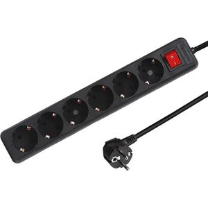 ELP zesvoudige tafelcontactdoos | met schakelaar | 1.5m | zwart
