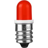 Schiefer E12 LED Lamp  | 0.72W 24V 30mA Rood | 13x33mm | 10 stuks