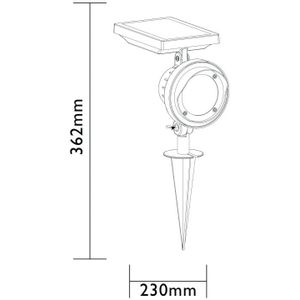 Luxform Tuinlamp Texas Solar LED Intelligent Hybride Zwart