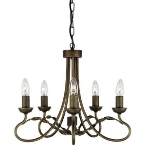 Elstead Lighting LED Kroonluchter | 5X E14 Max 60W | Dimbaar | Black/Gold Patina