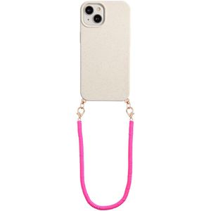 Biodegradable phone case with pink cord  iPhone 16 Plus