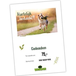 Cadeaubon om te printen, Hartelijk bedankt EUR 75,-