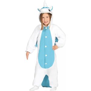 Blauwe en witte eenhoorn outfit voor kinderen