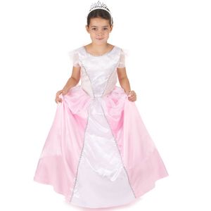Roze en witte prinsessen kostuum voor meiden