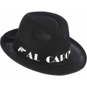 Zwarte Al Capone borsalino hoed volwassenen