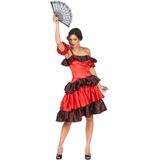 Rode flamenco danseres kostuum voor vrouwen