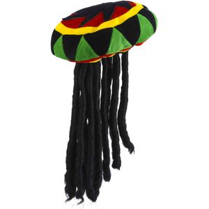 Rasta muts met dreadlocks voor volwassenen