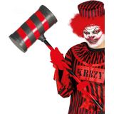Rode en zwarte killer clown hamer voor volwassenen