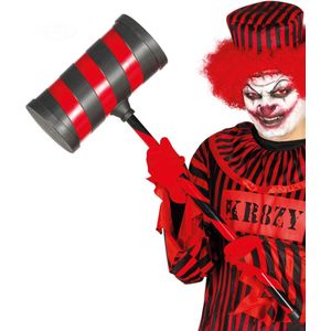 Rode en zwarte killer clown hamer voor volwassenen