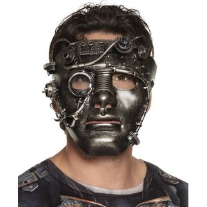Chroomkleurig Steampunk masker voor volwassenen