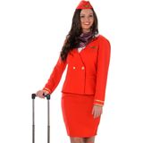 Rood stewardess kostuum voor vrouwen