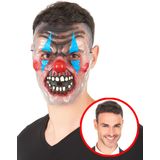 Tweekleurig clownsmasker voor volwassenen