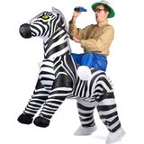 Opblaasbaar zebra kostuum voor volwassenen