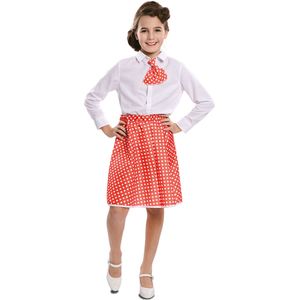 Rode pin-up rok met stropdas voor meisjes