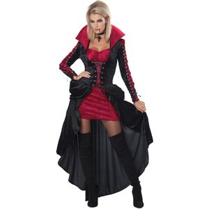 Sexy rood en zwart vampier kostuum voor dames