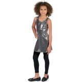Zilverkleurig disco kostuum voor meisjes