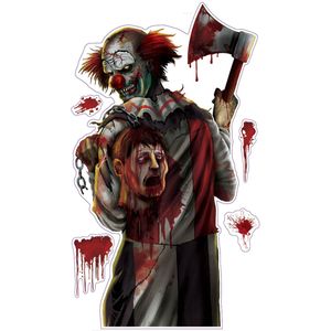 Bloederige clown Halloween sticker
