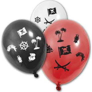 8 gekleurde piratenballonnen