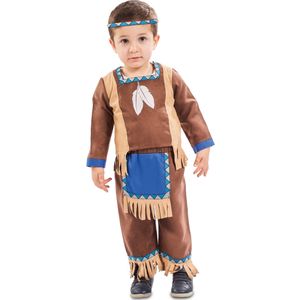 Bruin met blauw indianen kostuum voor baby's