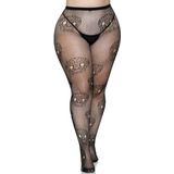 Netstofpanty Dia de los muertos grote maat vrouw