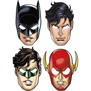 8 kartonnen Justice League maskers voor kinderen