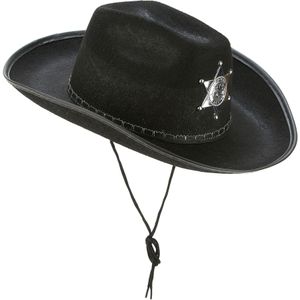 Zwarte Sherif hoed voor volwassenen