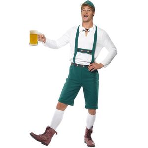 Groen Tiroler lederhoses pak voor heren