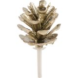 Prikdecoratie gouden dennenappel 4 cm