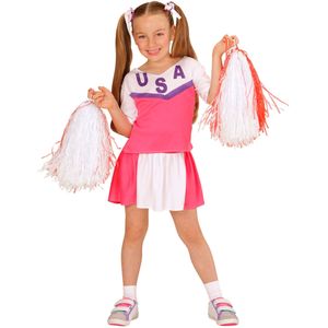 Wit-roze cheerleader kostuum voor meisjes